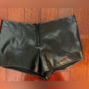 NWT Forever 21 Black High Waist Faux Leather Shorts